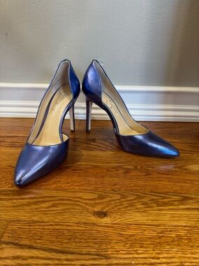 Jessica Simpson Metallic Blue Pointed-Toe Stiletto Pumps